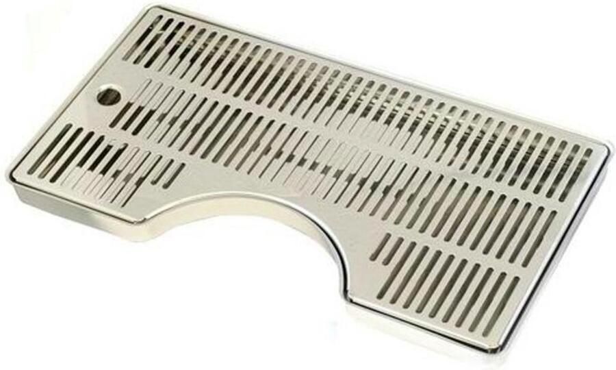 Ich-zapfe Lekblad voor biertap bier lekbak 400x220x20 mm met inkeping chroomnikkelstaal - Foto 1
