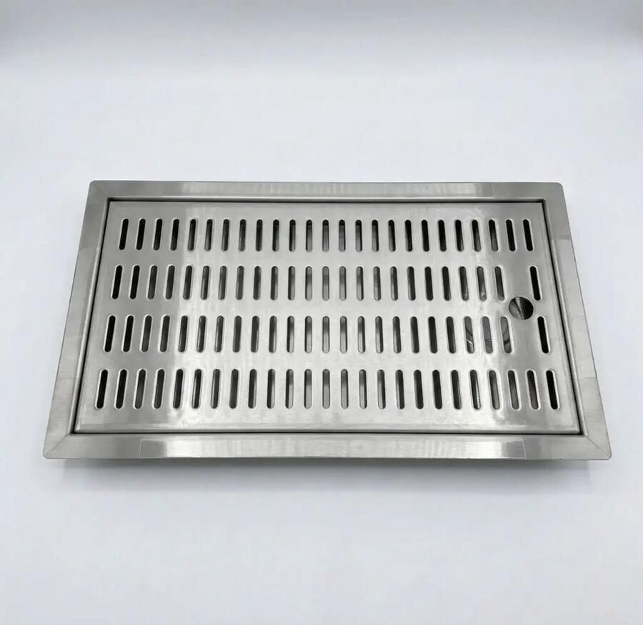 Ich-zapfe Lekblad voor biertap Bier lekbak 440 x 240 mm incl. afvoeraansluiting roestvrij staal