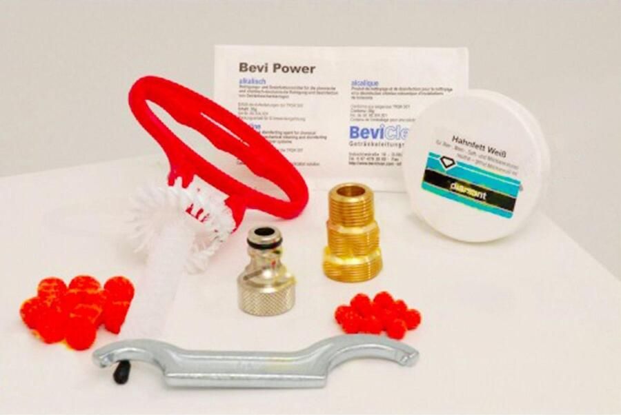 Ich-zapfe Reinigingsset klein met 30 mm reinigingsadapter borstels en reinigingspoeder