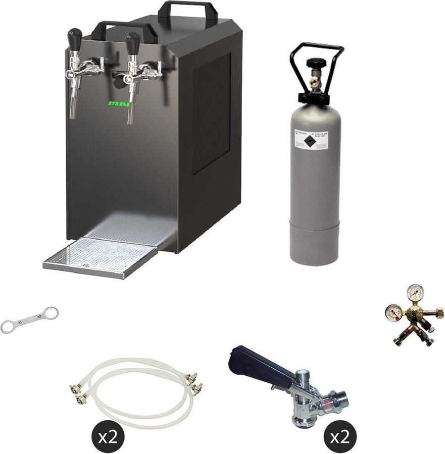Ich-zapfe Complete set Biertap STREAM 80 bierkist doorstroomkoeler 2-lijns droge koeler Type M Type G