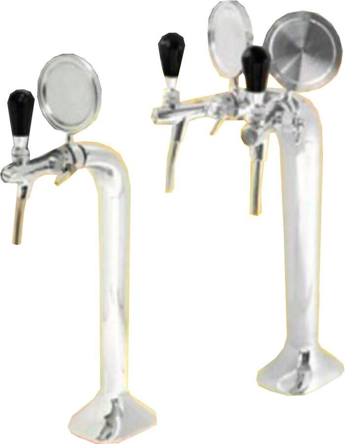 Ich-zapfe Tapzuil Bierzuil Biertapzuil Tapbiertoren Beertower chroom 2 tapkraan