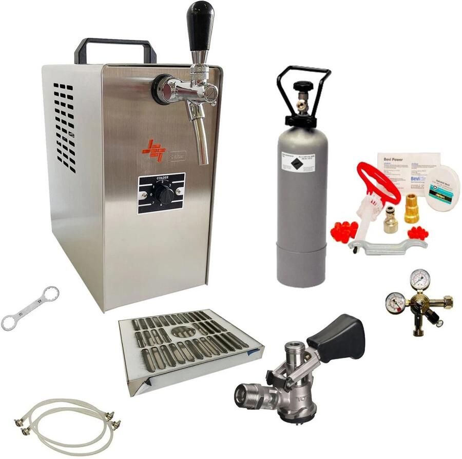 Ich-zapfe Complete Set Biertap JET 30 1-kraans droogkoeler 35 liter uur Thuistap Bierkoeler Schoonmaakset voor biertap en vat Type S