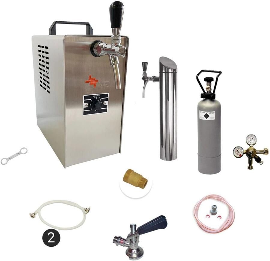 Ich-zapfe Complete set ondertoontap Biertap JET 30 1-kraan droogkoeler 35 l uur + CO2 fles