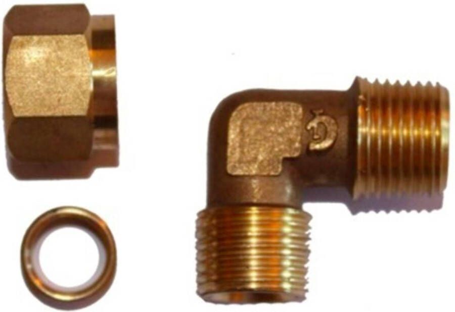 Ich-zapfe Inch aansluitbocht met kap + afdichting 3 8