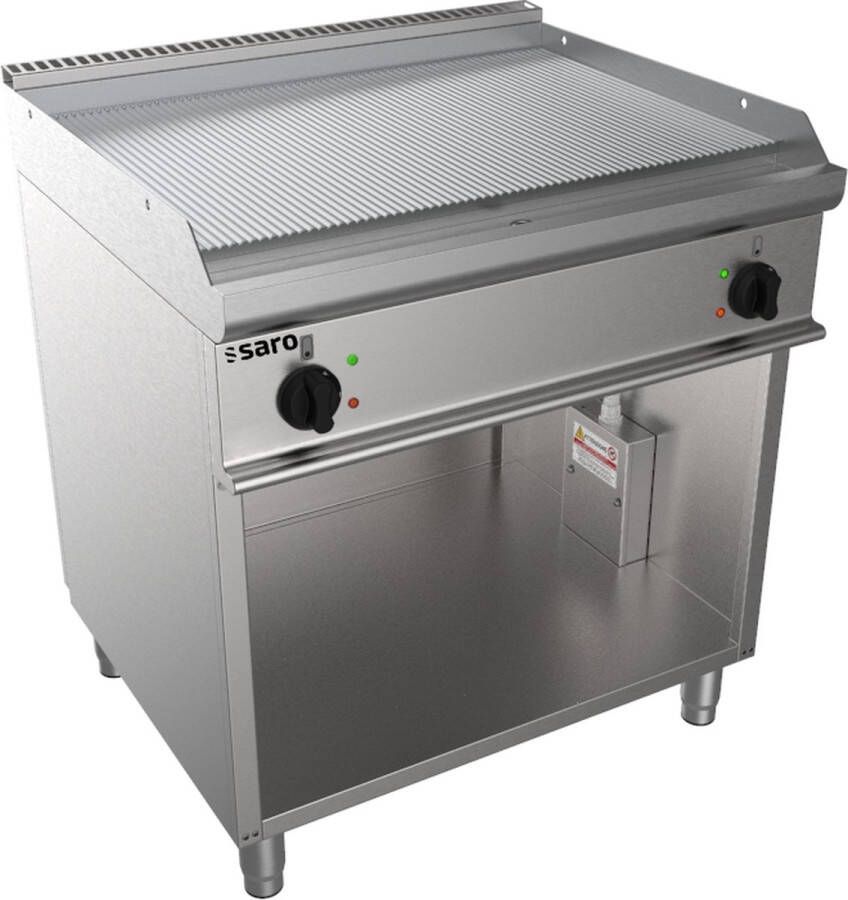 Ich-zapfe Saro Elektrische grillplaat bakplaat met open bodem Model E7 KTE2BAR Professioneel roestvrij staal
