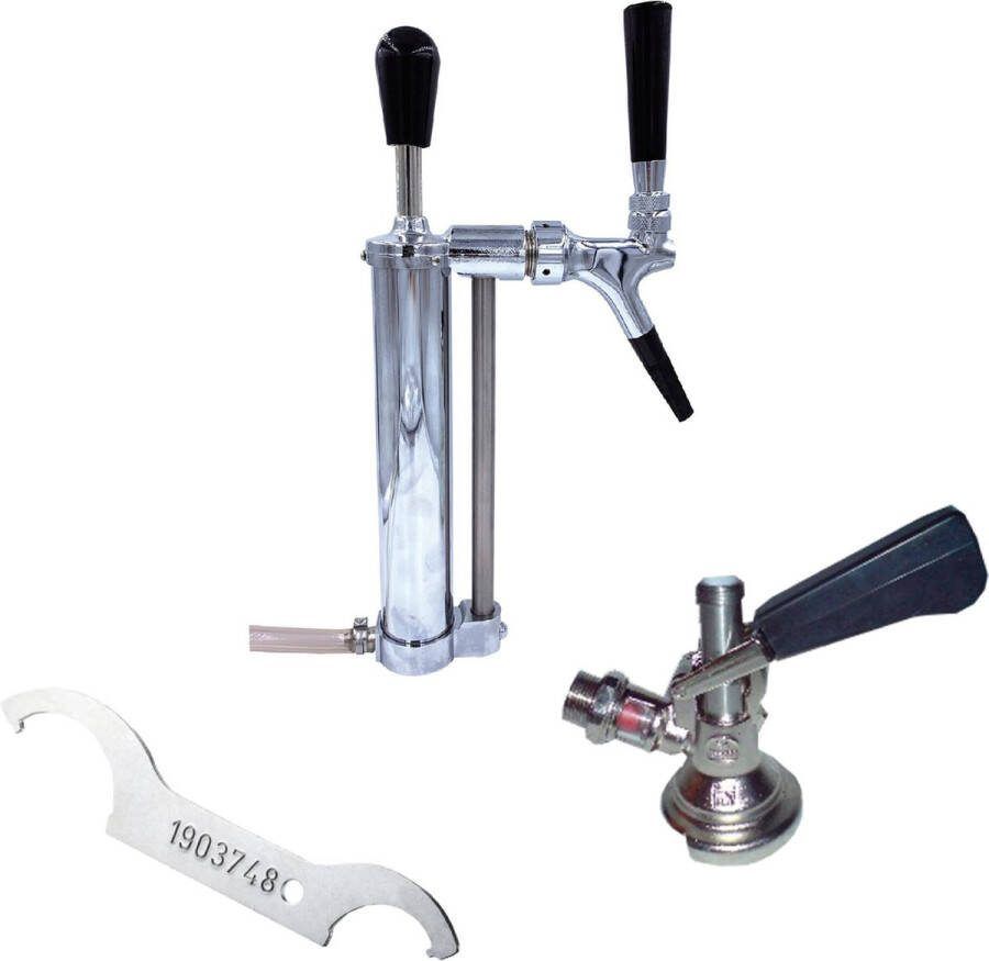 Ich-zapfe Set met Party Pump met kraan 3 4 Co2 uitlaat en Fustkoppeling Type A