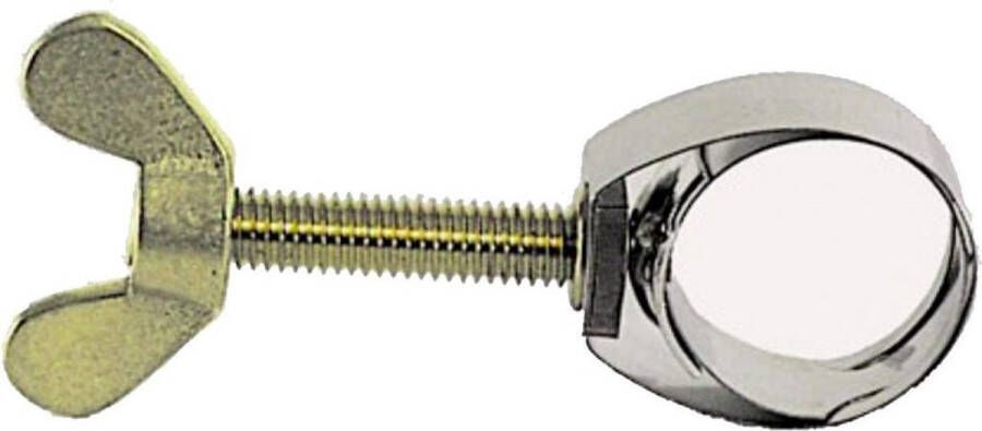 Ich-zapfe UNEX Slangklem tot 21 mm CNS met messing vleugelschroef