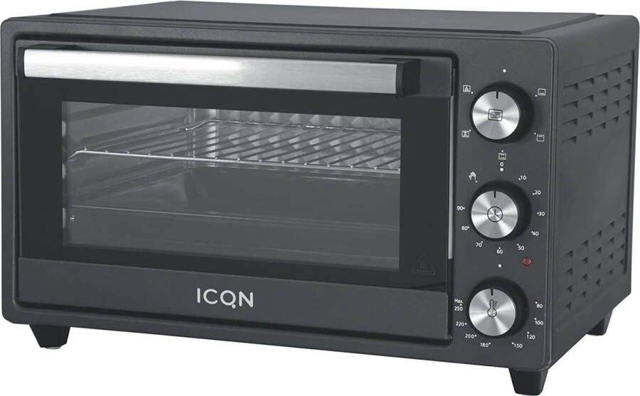 ICQN Vrijstaande Oven 20 Liter Convectie Mini Oven Hetelucht Timer Zwart - Foto 2