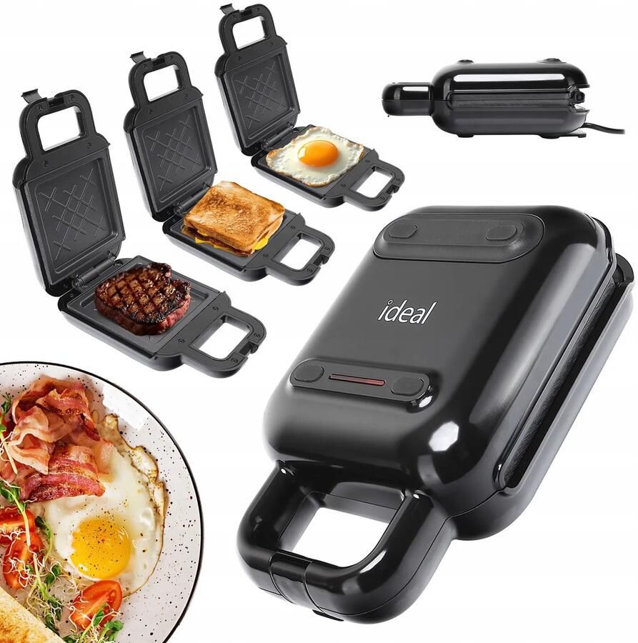 Ideal IK2500 Multifunctionele Sandwich Toaster 1200W Antiaanbaklaag