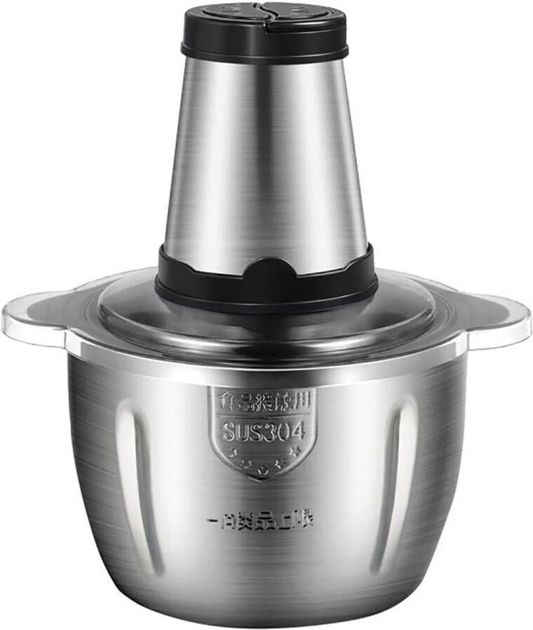 IeGEEK Hakmolen Food Chopper Elektrisch 2 Snelheden 250 W 2 L RVS Kom
