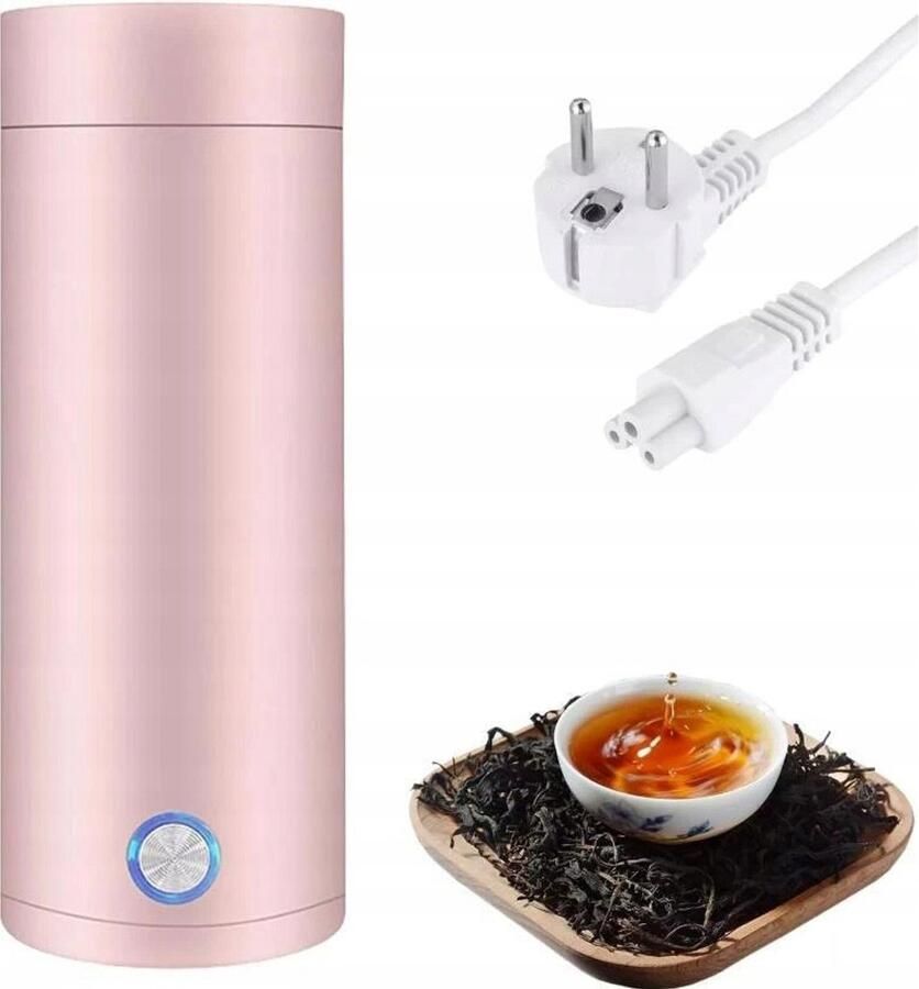 IeGEEK Draagbare Waterkoker Mini Waterkoker Kleine Waterkoker Reis Waterkoker Camping Waterkoker Roestvrij Staal 400ML Roze