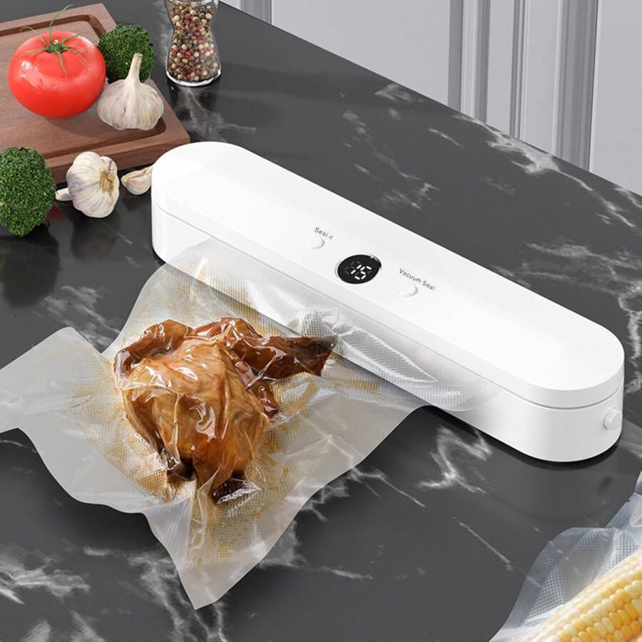 IeGEEK Vacumeermachine Vacuum Sealer Vacuummachine met Slangaansluiting-Wit