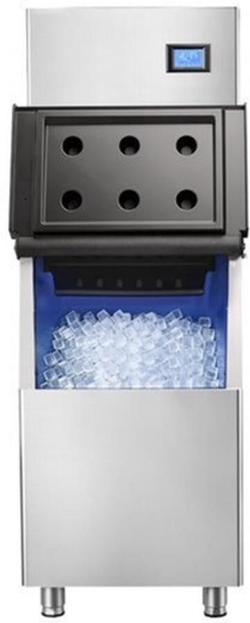 Ijsblokjesmachine Commercieel 254 Kg Per Dag ie 182 Ijsblokjesvormen Roestvrij Staal Zelfreinigend Met Touchscreen Bediening