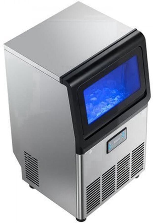 Ijsblokjesmachine Commercieel 36 Kg Per Dag Roestvrijstalen Behuizing Onderbouw Ijsblokjesmaker LED Display Zelfreinigend