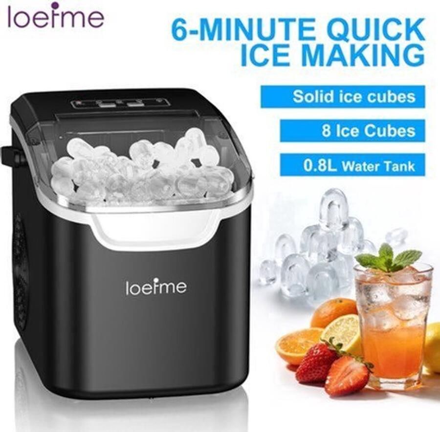 Ijsblokjesmachine Desktop 1.4L Watercapaciteit 12 kg Per Dag Zwart Draagbaar Zelfreinigend