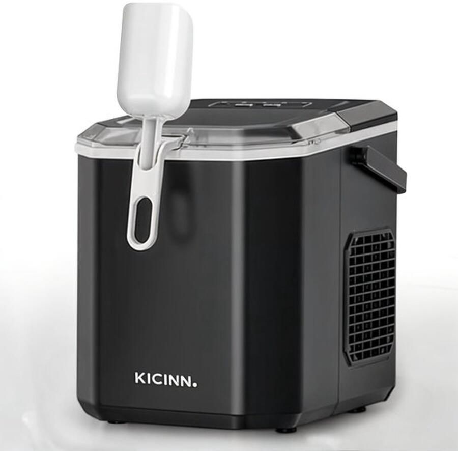 Ijsblokjesmachine Voor Op Het Aanrecht 12 Kg Per 24 Uur 100 Watt Vermogen Kunststof Zwart Draagbare Ijsmaker