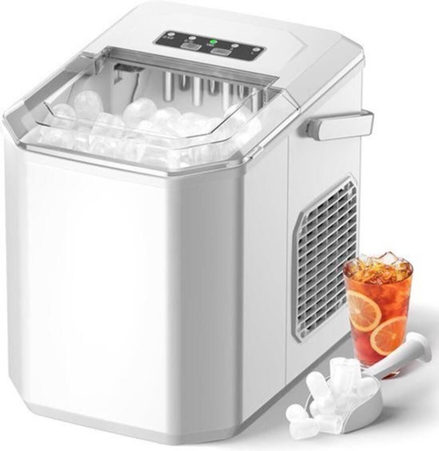 Ijsblokjesmachine Zelfreinigend 12 kg Per Dag Capaciteit 95 Watt Vermogen 1 5 Liter Reservoir Compact Wit Voor Thuis En Camping