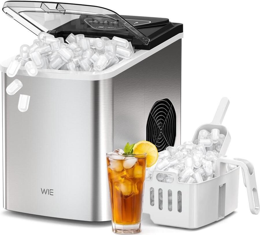 IJsblokjesmachine Zwart 2L Watertank Compact en Draagbaar Voor Thuis en Feestjes