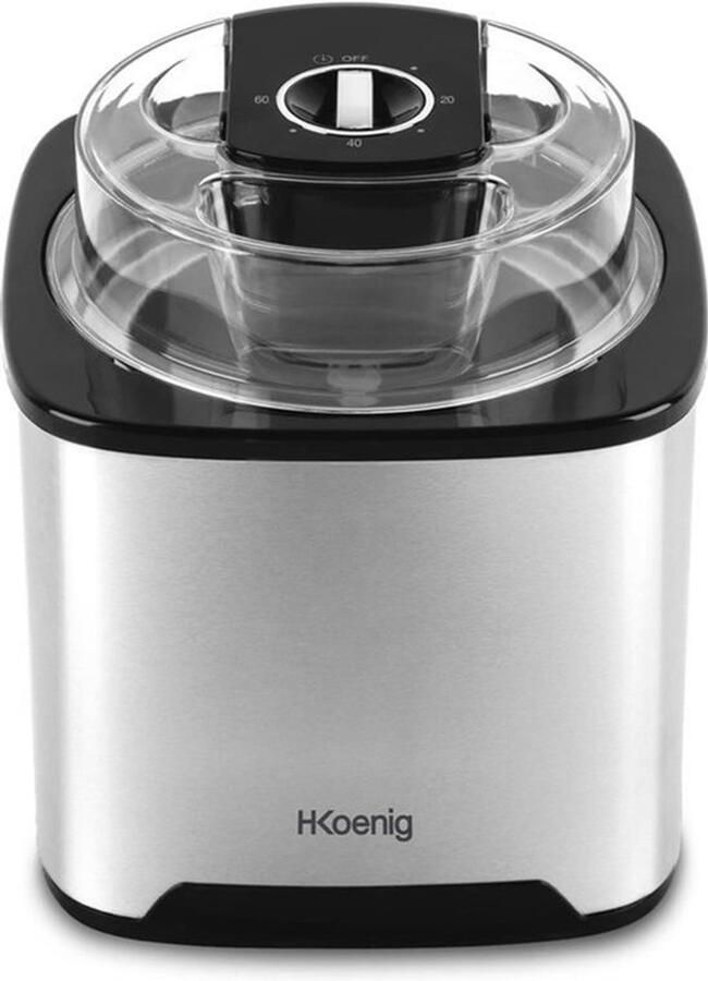 IJsmachine Automatische Stop 2 Liter Inhoud 12 W Vermogen Roestvrijstaal Behuizing Transparant Deksel Voor Zelfgemaakt IJs En Sorbet