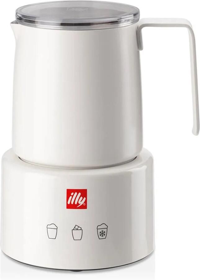 Illy Elektrische melkopschuimer wit Voor warm en koud melkschuim barista kwaliteit thuis