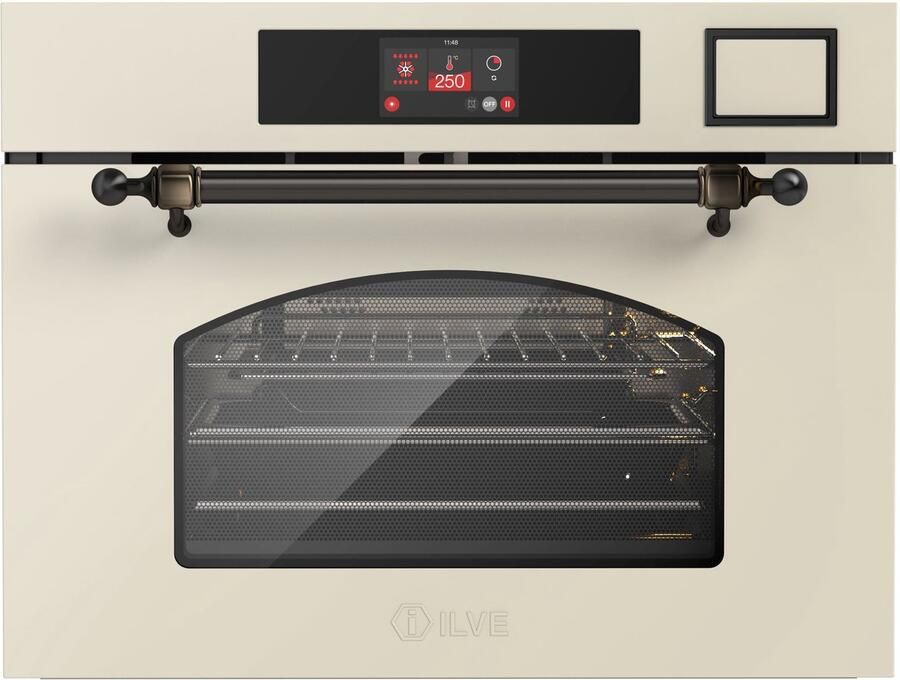 Ilve Compact 45cm 3 in 1 oven stoom mag Nost. Antiek Wit Brons Inbouw
