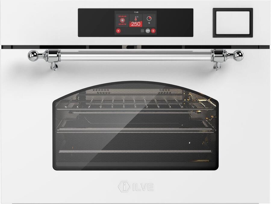 Ilve Compact 45cm 3 in 1 oven stoom mag Nost. Antiek Wit Chroom Inbouw