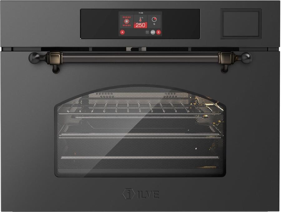 Ilve Compact 45cm 3 in 1 oven stoom mag Nost. Mat Grafiet Brons Inbouw