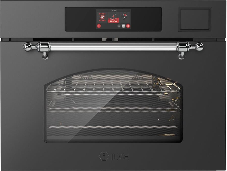 Ilve Compact 45cm 3 in 1 oven stoom mag Nost. Mat Grafiet Chroom Inbouw