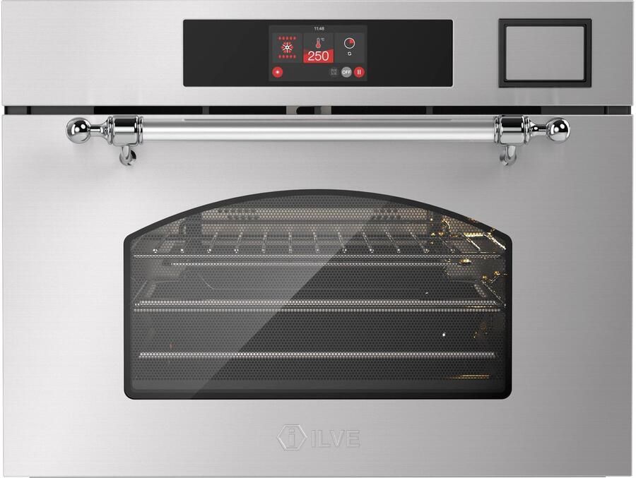 Ilve Compact 45cm 3 in 1 oven stoom magnetron Nost. RVS Chroom Inbouw