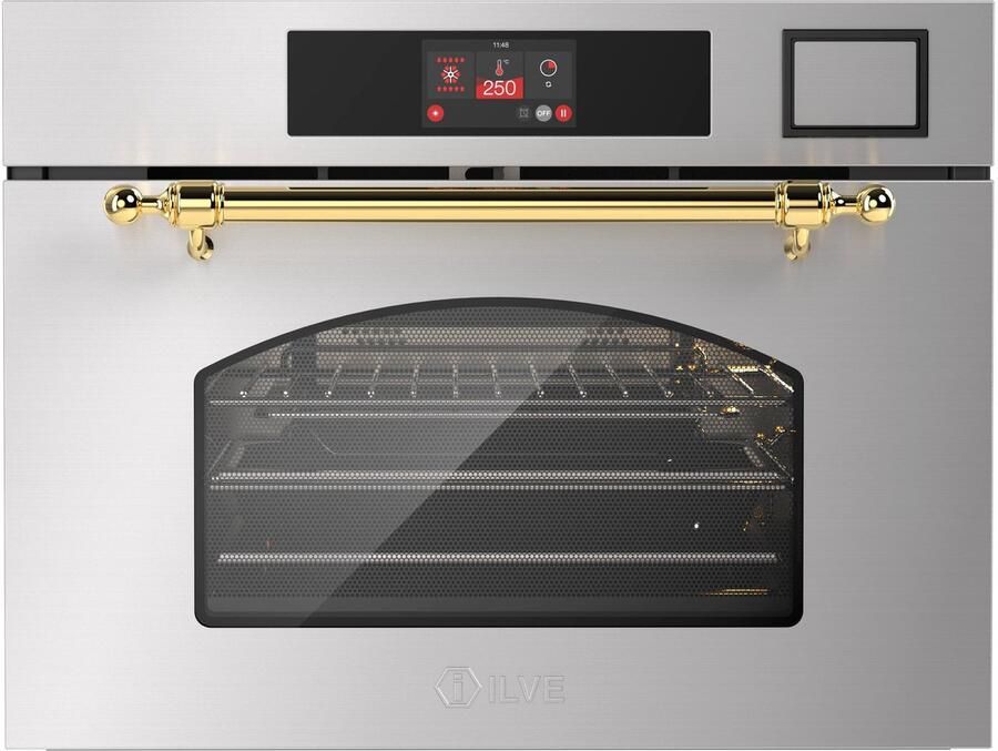 Ilve Compact 45cm 3 in 1 oven stoom magnetron Nost. RVS Messing Inbouw