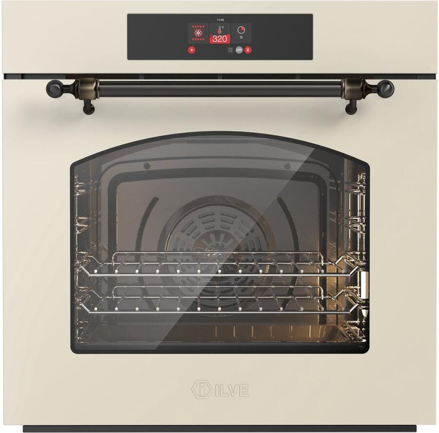 Ilve Oven 60 cm A+ clas 30 320 graden Antiek Wit Brons Inbouw