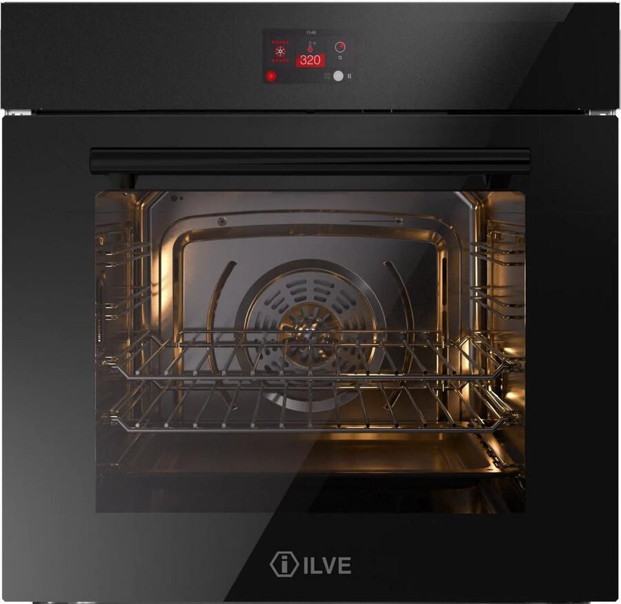 Ilve Oven 60 cm A+ clas 30 320 graden glas zwart Inbouw
