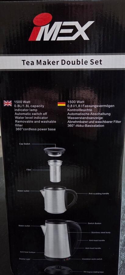 Imex waterkoker en theepot in 1