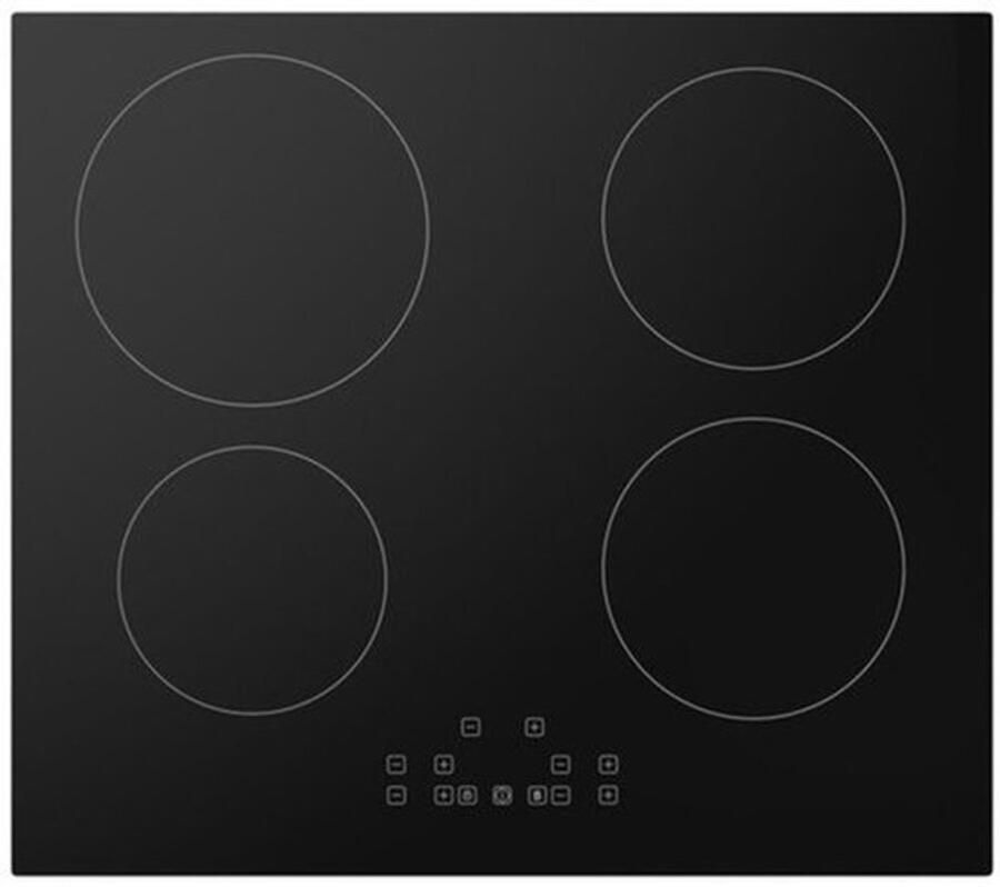 Inbouw Inductiekookplaat 4 Kookzones 1 Fase Glaskeramisch Zwart Elektrische Kookplaat