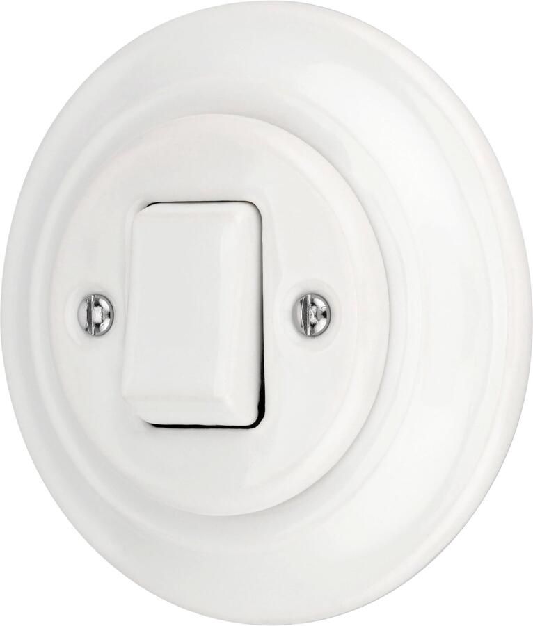 Inbouw Porseleinen Retro Koppelaar Serie PR1 in Wit