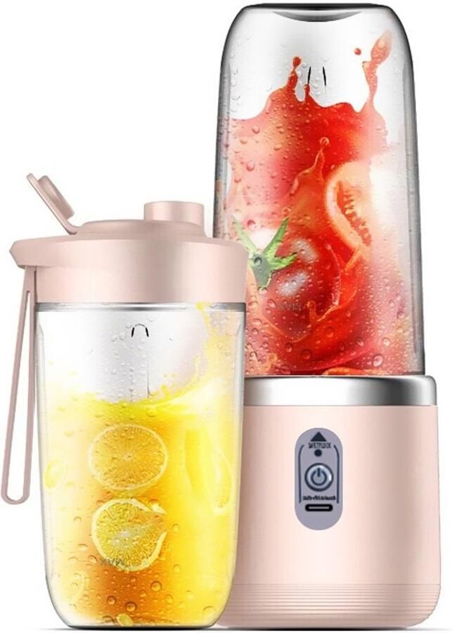 Inf Draagbare Oplaadbare Juicer Beker met 6 Messen Enkele Deksel