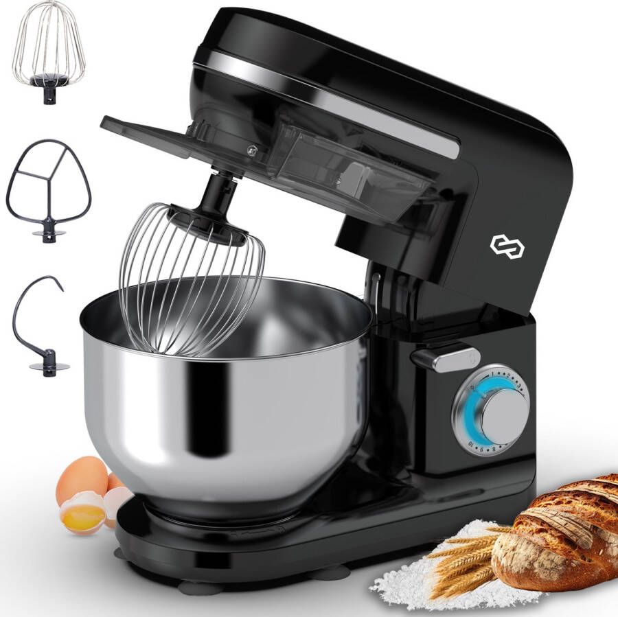 Infinity Goods Keukenmachine Keukenmixer 5L RVS Mengkom Keukenrobot Foodprocessor Incl. Accessoires 1000W Zwart - Foto 2