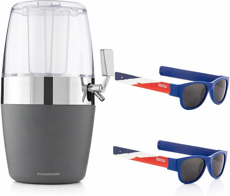 Innovagoods Pack bierkoeldispenser en 2 opvouwbare zonnebrillen Sunfold France
