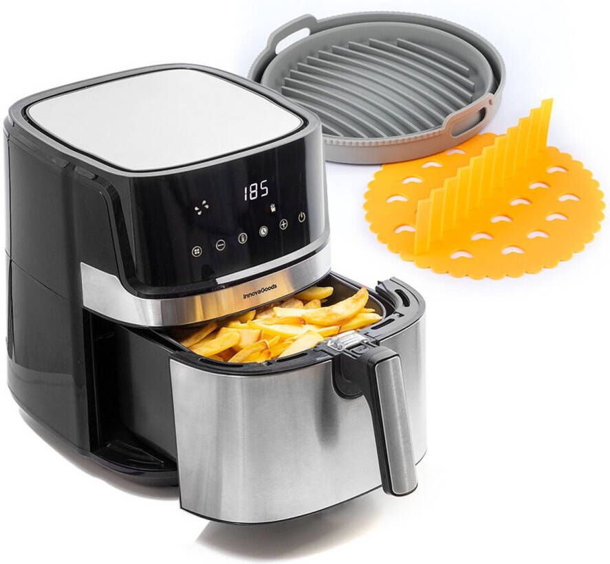 Innovagoods Pack Luchtfriteuse en Opvouwbaar siliconen mandje