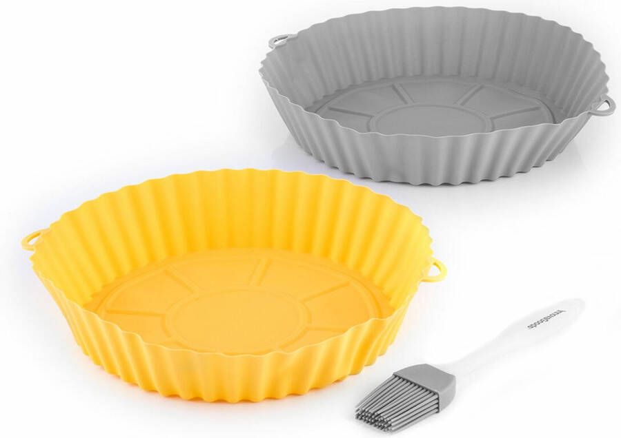 Innovagoods Siliconen mandjes met borstel voor airfryers Mollicon 2 Stuks