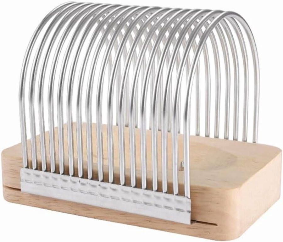 Inovra Broodsnijder van Roestvrij Staal met Houten Basis Multifunctionele Broodsnijder voor Brood Kaas en Bagels . Snijmachine