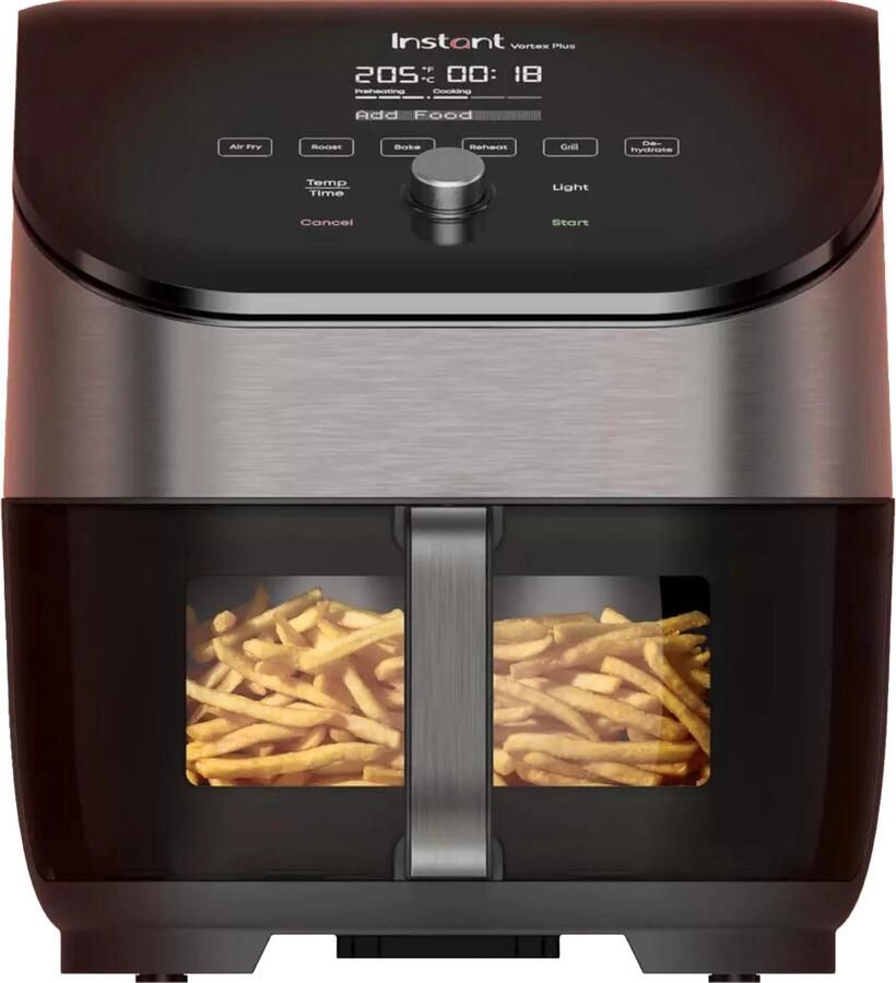 Instant Pot Instant Vortex Plus ClearCook OdourErase Premium Airfryer Met Geurfilter Minder Kookgeuren Doorzichtige Kookventers Knapperige Resultaten met 95% Minder Olie Gebruiksvriendelijk & Fluisterstil Heteluchtfriteusse