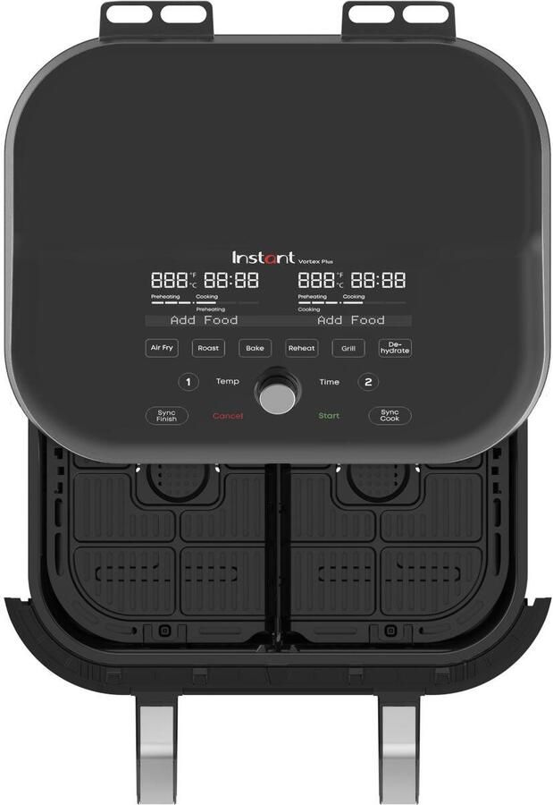 Instant Pot Instant Vortex Plus VersaZone Airfryer 8 5 L RVS ClearCook Raam Dubbele Mand of XXL Enkele Zone 8-in-1 met SyncCook en SyncFinish EvenCrisp Luchtstroom Energiezuinig en Stille Werking