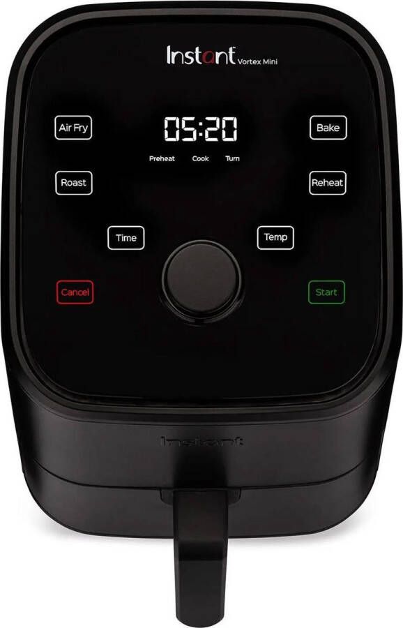 Instant Pot Vortex Mini Airfyer (zwart) 2 liter compact supersnel : tot 20% sneller dan andere heteluchtfriteuses! bakken grillen verwarmen