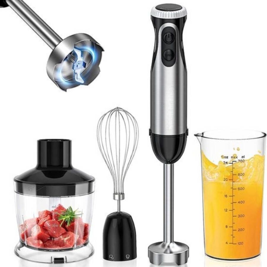 Intelectro Blender PowerBlend De Ultieme Krachtpatser voor Culinaire Perfectie! 1000W 20 Snelheden Hakmolen Eiklopper Veelzijdig Gebruik Ergonomische Handgreep Krachtige Motor Kwalitatief Zwart Levering Sneller dan Aangegeven!