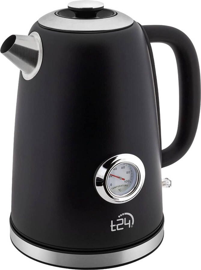 Intellecto Intelectro Retro Waterkoker voor Iedereen die Waarde Hecht aan Kwaliteit Stijl en Duurzaamheid Analoge Thermometer Energiezuinig Automatisch Uitschakelen Mat Zwart Levering Sneller dan Aangegeven!