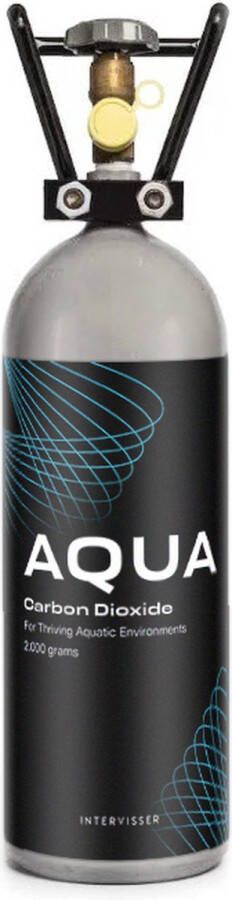 Intervisser AQUA CO2 koolzuur en hervulbare gasfles 2 kg CO2 fles CO2 patronen CO2 cilinder koolzuurcilinder voor CO2 aquarium onderwaterplanten waterplanten aquaria