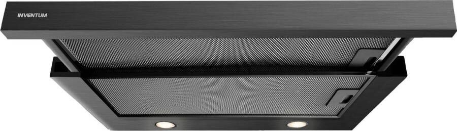 Inventum AKV6004ZWA vlakscherm afzuigkap 60 cm Afzuigcapaciteit 325 m3 h Geschikt voor grote keuken 3 standen Ledspots Luchtafvoer en recirculatie Zwart