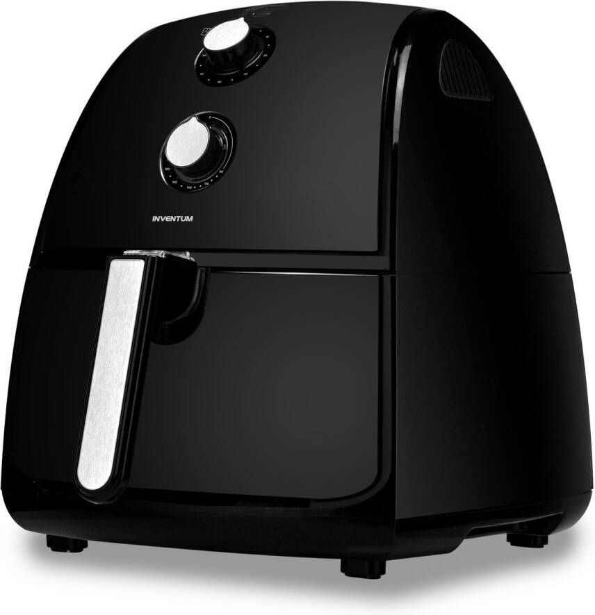 Inventum GF400HL Airfryer Hetelucht friteuse 4 liter 80 tot 200°C Traploze thermostaat 1500 watt Zwart RVS