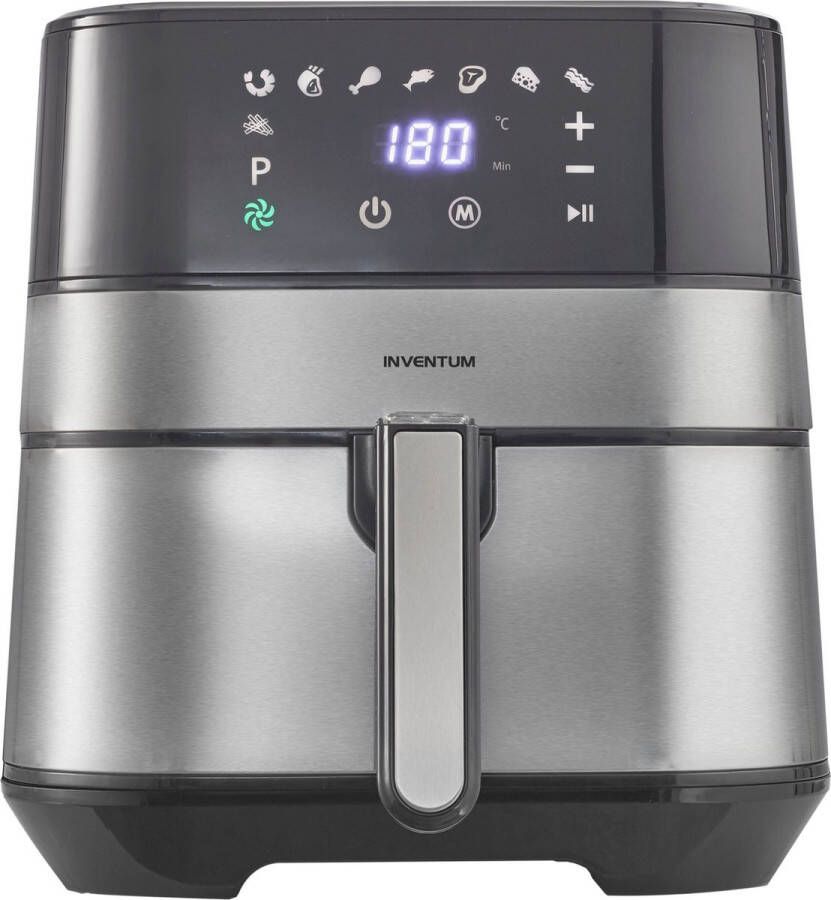 Inventum In GF500HLD Airfryer Hetelucht friteuse Beste Koop augustus 2023 5 liter 8 automatische programma's 80 tot 200°C 1700 watt Zwart RVS - Foto 2